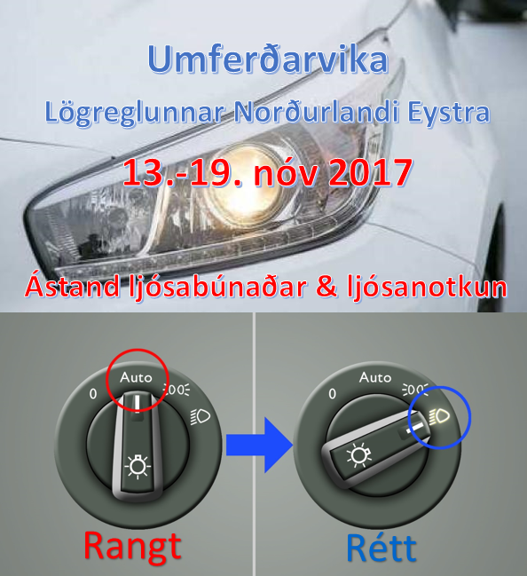 Umferðarvika framundan – Ljósabúnaði á bílum verulega ábótavant Umferðarvika framundan – Ljósabúnaði á bílum verulega ábótavant