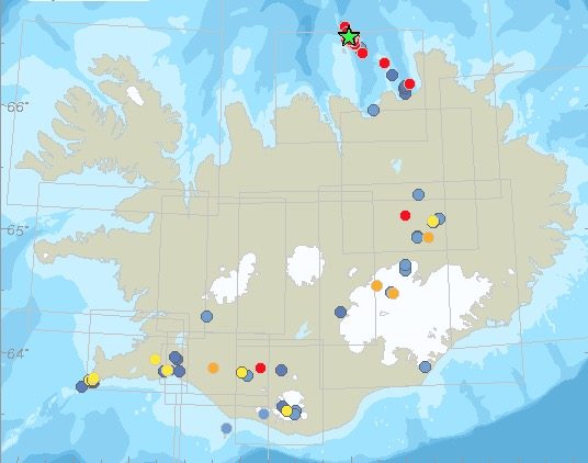 Jarðskjálfti við Grímsey fannst í Eyjafirði Jarðskjálfti við Grímsey fannst í Eyjafirði
