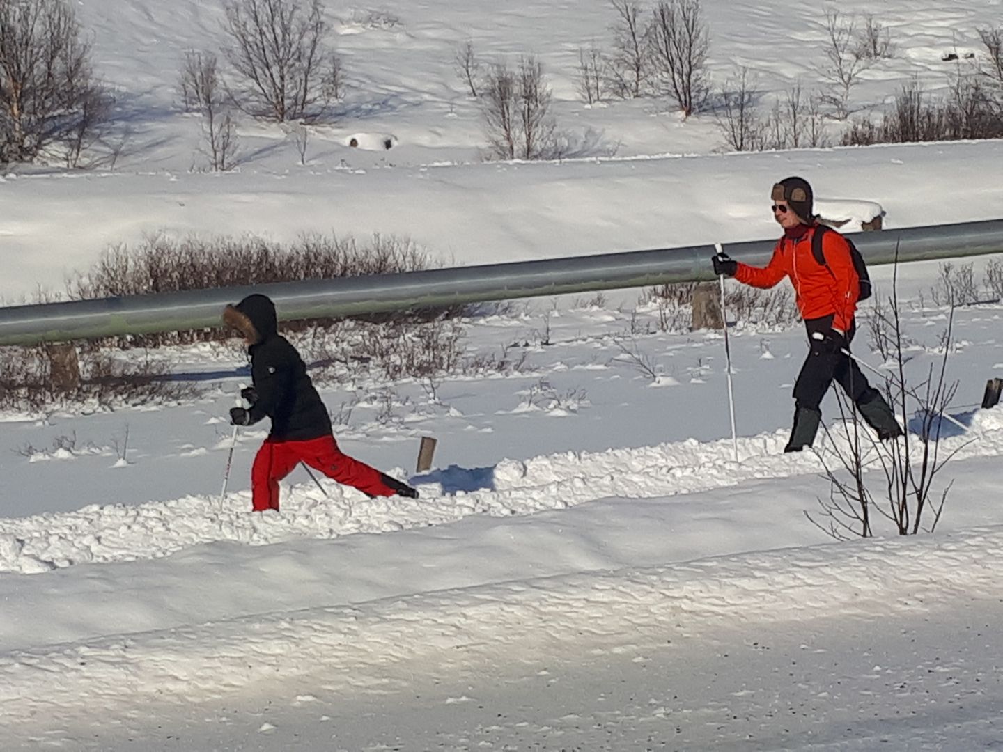 Búið að troða nýja hjólastíginn frá Kjarnaskógi inn að Hrafnagili Búið að troða nýja hjólastíginn frá Kjarnaskógi inn að Hrafnagili