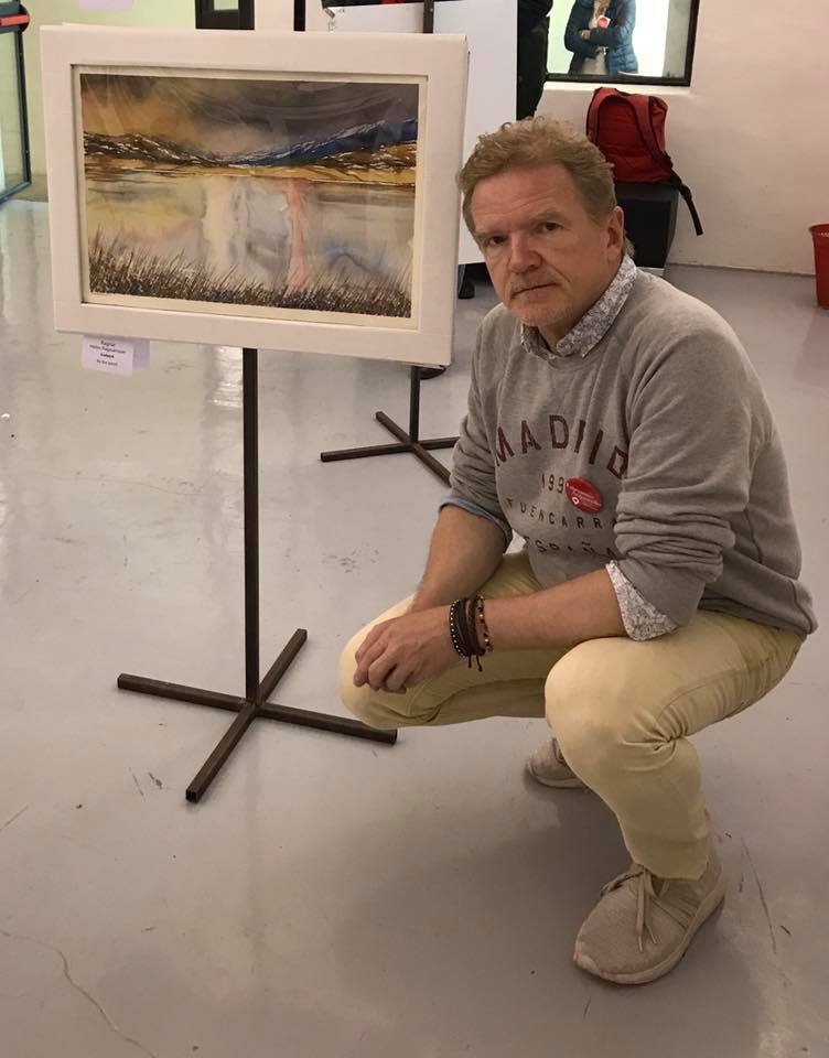 Þrír Akureyringar á vatnslitahátíð á Ítalíu