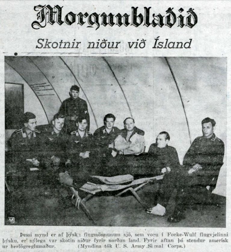 Þegar Focke-Wulf var skotin niður við Grímsey