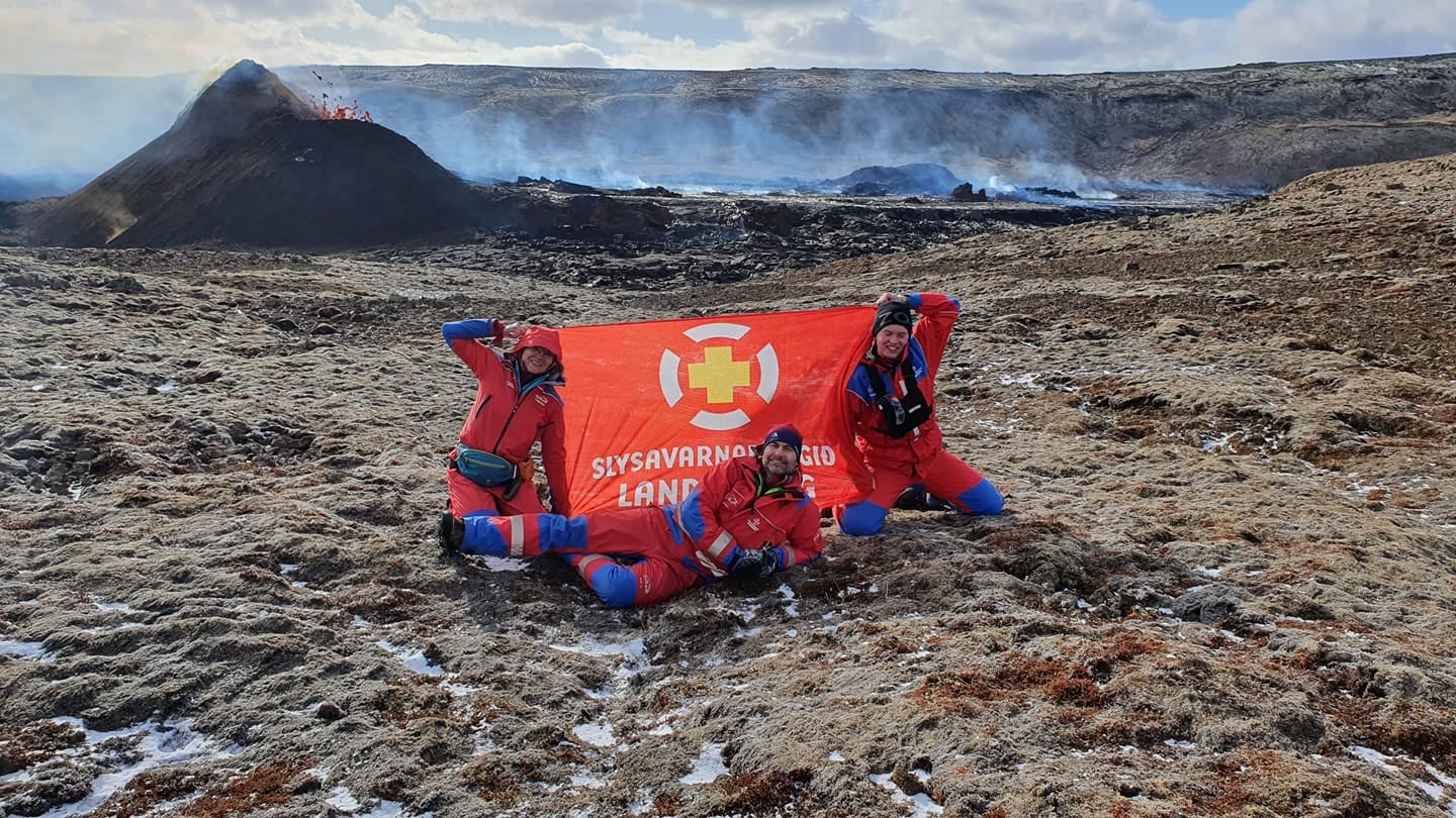 Björgunarsveitarfólk frá Súlum hjálpaði til við gæslu í Geldingadölum Björgunarsveitarfólk frá Súlum hjálpaði til við gæslu í Geldingadölum