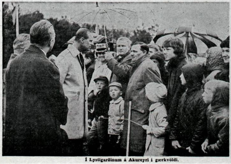 Þegar Filippus gæddi sér á soðinni smálúðu á Akureyri Þegar Filippus gæddi sér á soðinni smálúðu á Akureyri