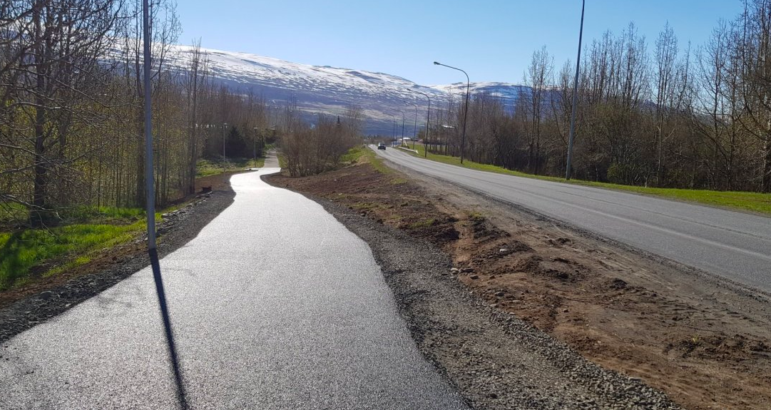 Nýr malbikaður stígur meðfram Hörgárbraut