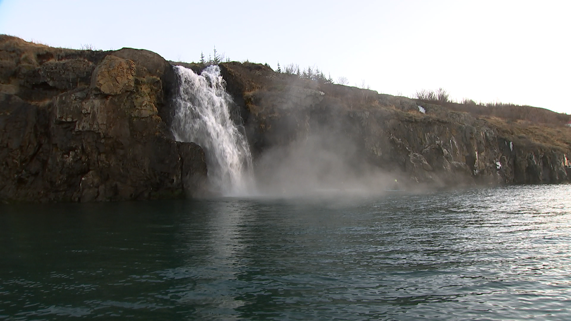 Heiti fossinn við Pollinn mun hverfa með tilkomu Skógarbaðanna