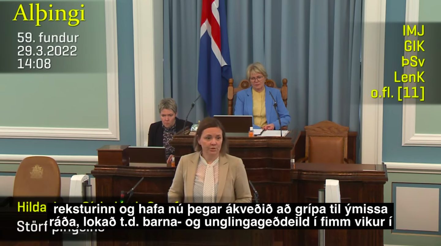 Hilda Jana ræddi stöðuna á Sjúkrahúsinu á Akureyri í jómfrúarræðu sinni á Alþingi