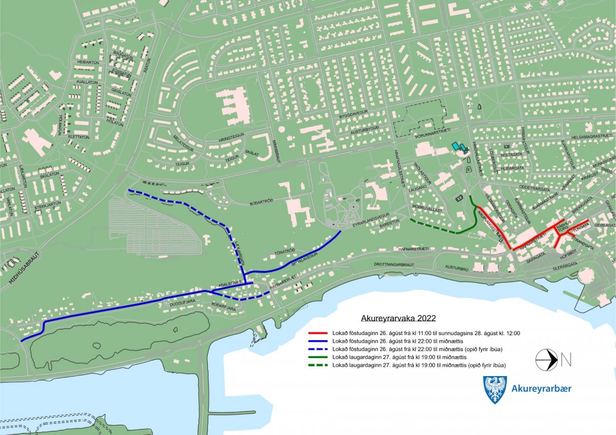 Lokanir gatna á Akureyrarvöku