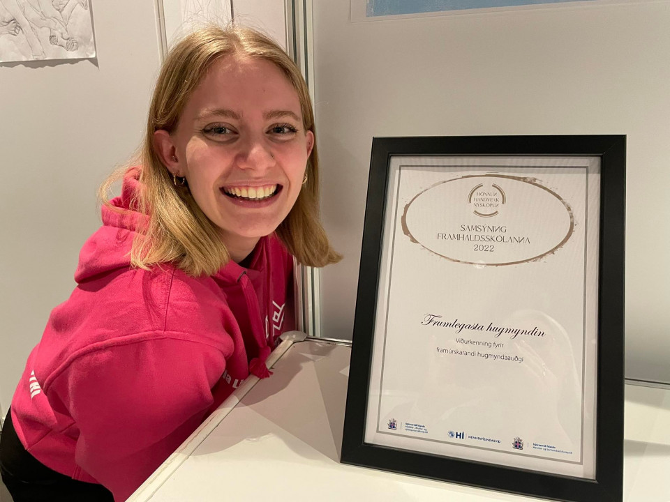 Eyrún Arna átti frumlegustu hugmyndina á Samsýningu framhaldskólanna