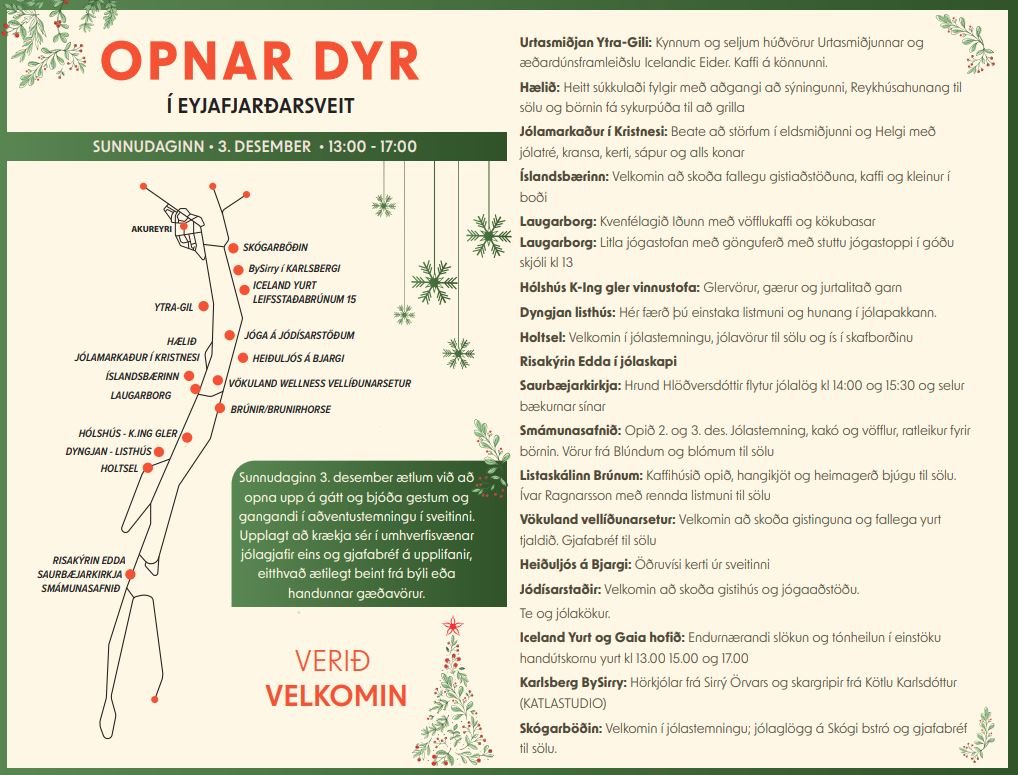 Jólastemming í Eyjafjarðarsveit á sunnudaginn Jólastemming í Eyjafjarðarsveit á sunnudaginn