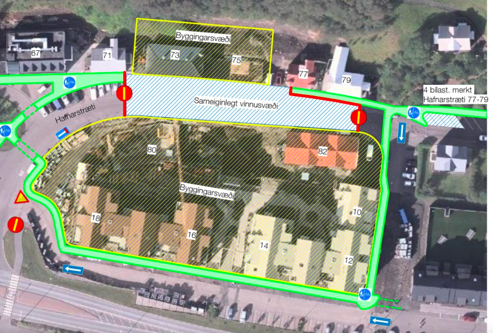 Hluti Hafnarstrætis lokaður út apríl vegna framkvæmda Hluti Hafnarstrætis lokaður út apríl vegna framkvæmda