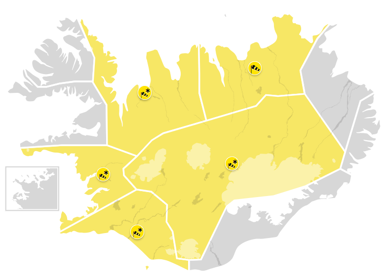 Gul viðvörun á Norðurlandi Gul viðvörun á Norðurlandi