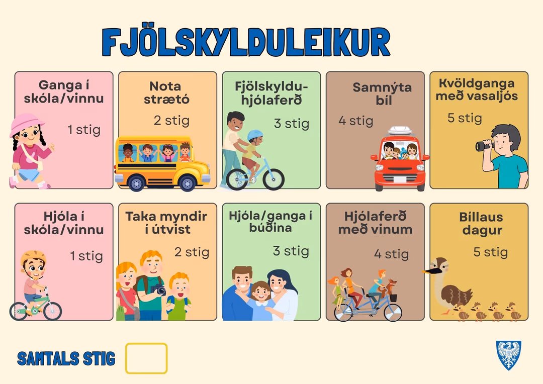 Akureyrarbær blæs til fjölskylduleiks í tilefni Evrópsku Samgönguvikunnar – Lýðheilsukort í vinning Akureyrarbær blæs til fjölskylduleiks í tilefni Evrópsku Samgönguvikunnar – Lýðheilsukort í vinning