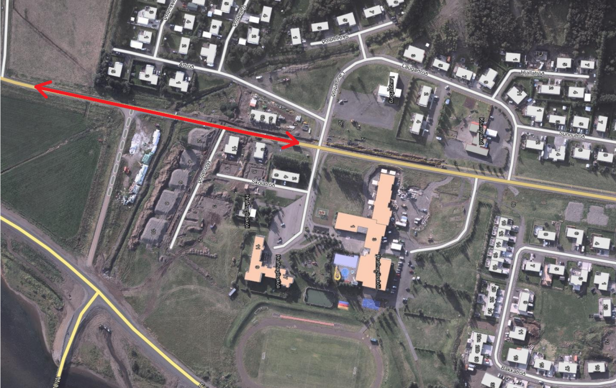 Opið tímabundið fyrir umferð til suðurs úr Hrafnagilshverfi Opið tímabundið fyrir umferð til suðurs úr Hrafnagilshverfi