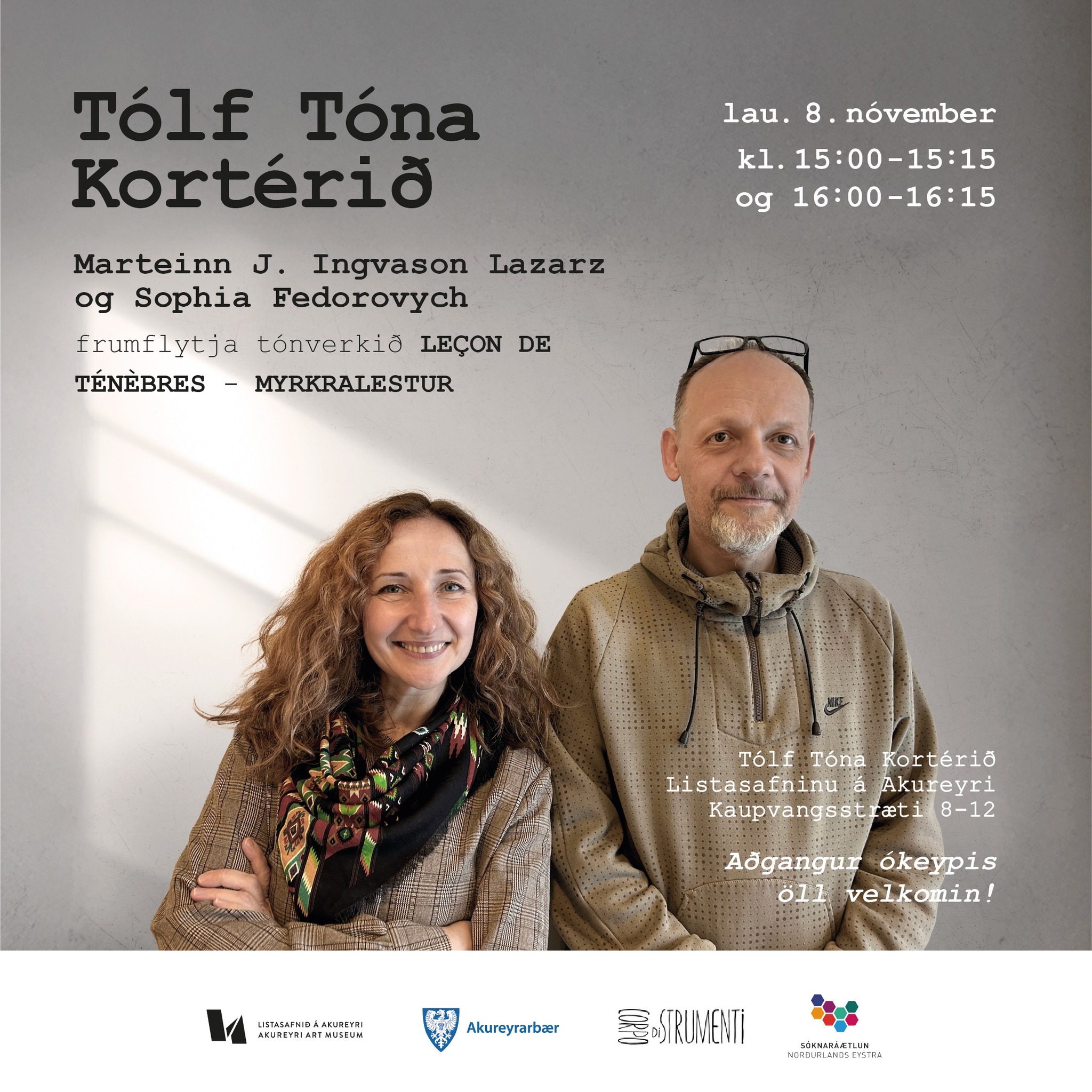 Marteinn og Sophia frumflytja „Myrkralestur“ á laugardaginn Marteinn og Sophia frumflytja „Myrkralestur“ á laugardaginn