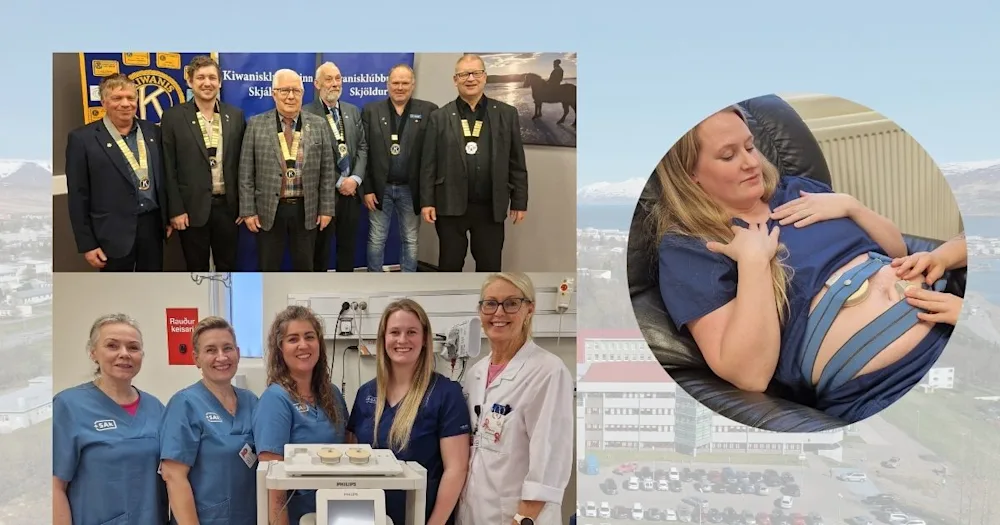 Kiwanisklúbbar gefa fæðingadeild SAk þrjáðlausan hjartsláttarmonitor