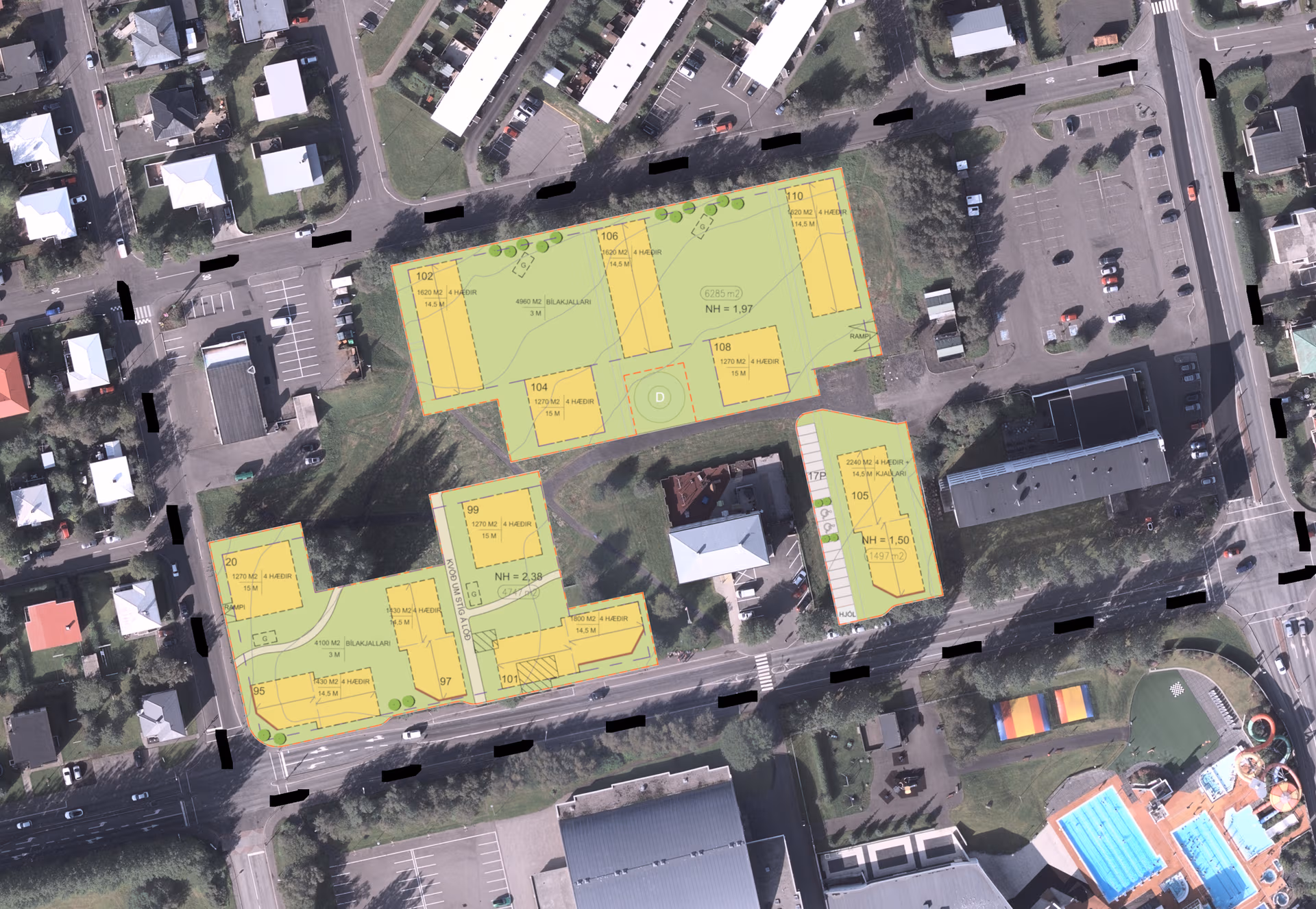 Leita eftir kauptilboðum í byggingarrétt á Tjaldsvæðisreit
